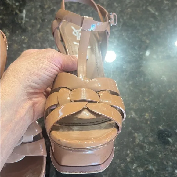 YSL patent leather tributes 105 platform sandals sz 39 - Picture 7 of 17
